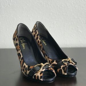 Cole Haan Nike Air Leopard Peep Toe Pumps